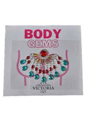 Cristal Adhesivo Escote Multicolor