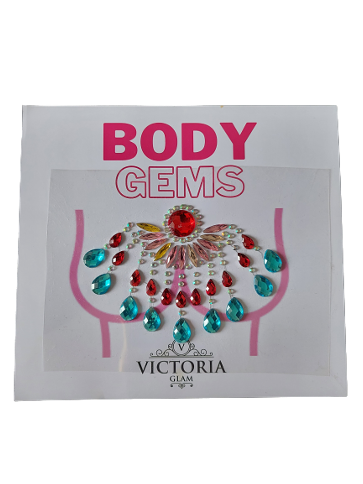 Cristal Adhesivo Escote Multicolor 1