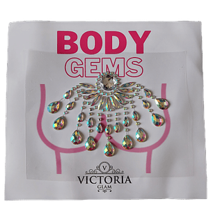 Cristal Adhesivo Escote Plateado Holográfico