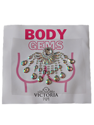 Cristal Adhesivo Escote Plateado Holográfico