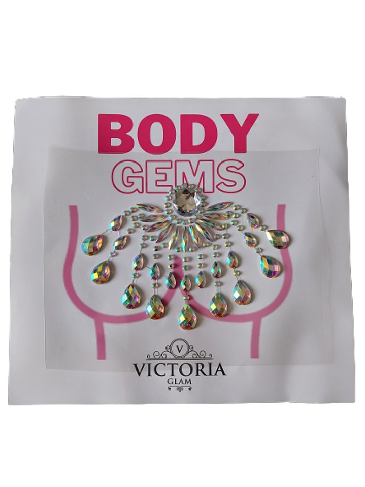 Cristal Adhesivo Escote Plateado Holográfico 1