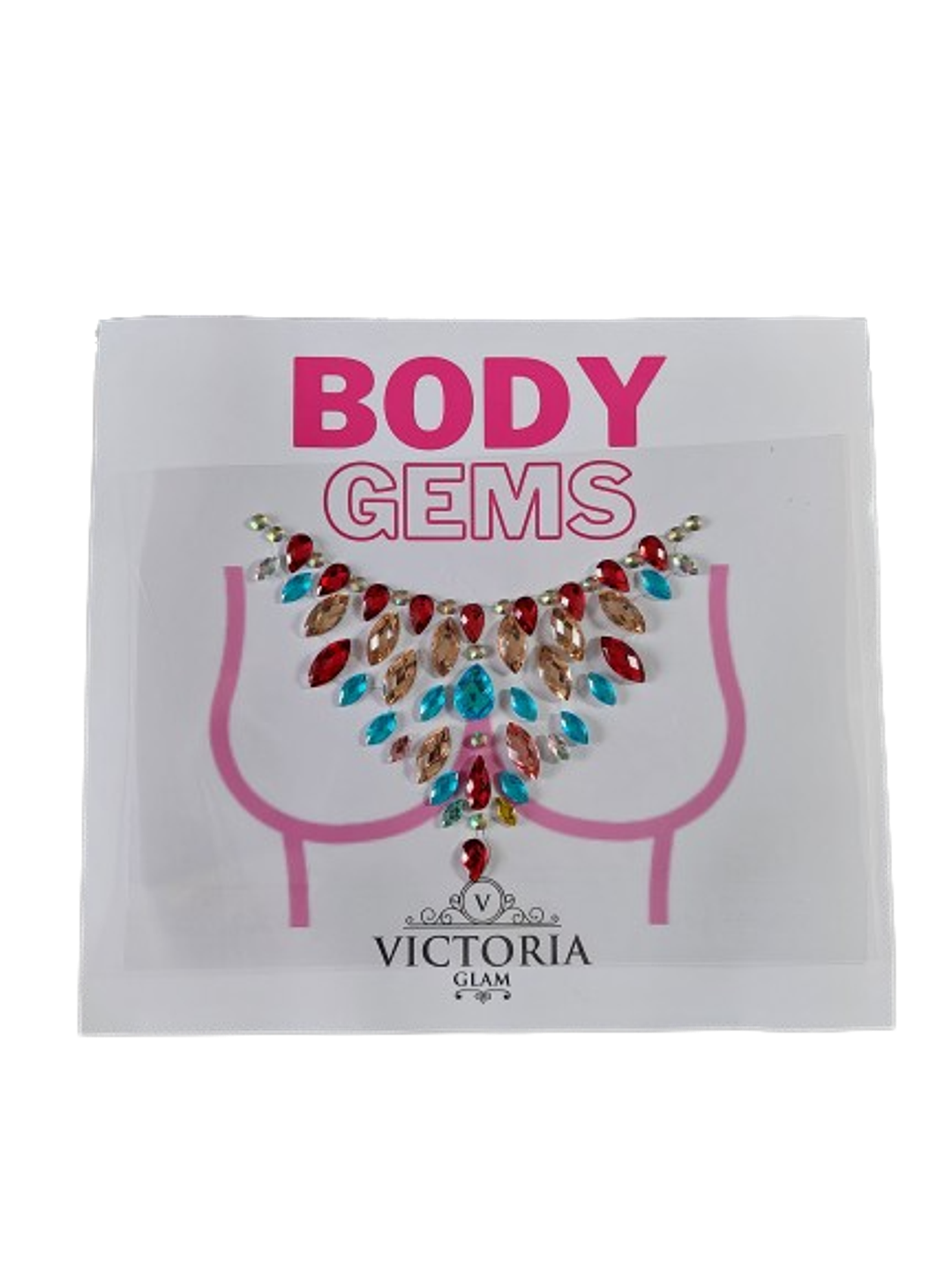 Cristal Adhesivo Escote en V Multicolor 1