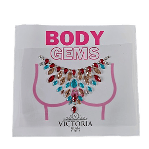 Cristal Adhesivo Escote en V Multicolor