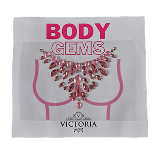 Cristal Adhesivo Escote en V Rosado