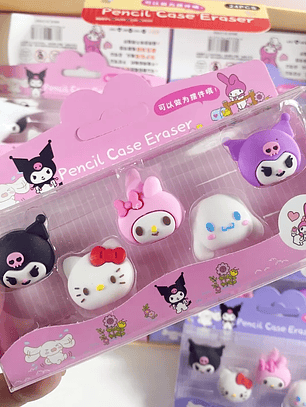 Set Gomas de borrar Hello Kitty y sus amigos 01 - Rosa