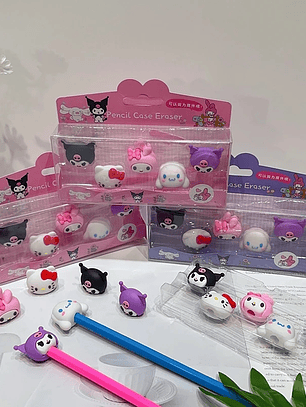 Set Gomas de borrar Hello Kitty y sus amigos 01 - Rosa