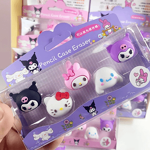 Set Gomas de borrar Hello Kitty y sus amigos 02 - Morado