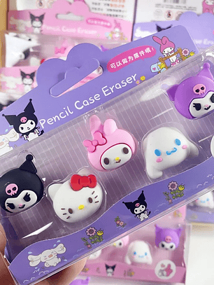 Set Gomas de borrar Hello Kitty y sus amigos 02 - Morado