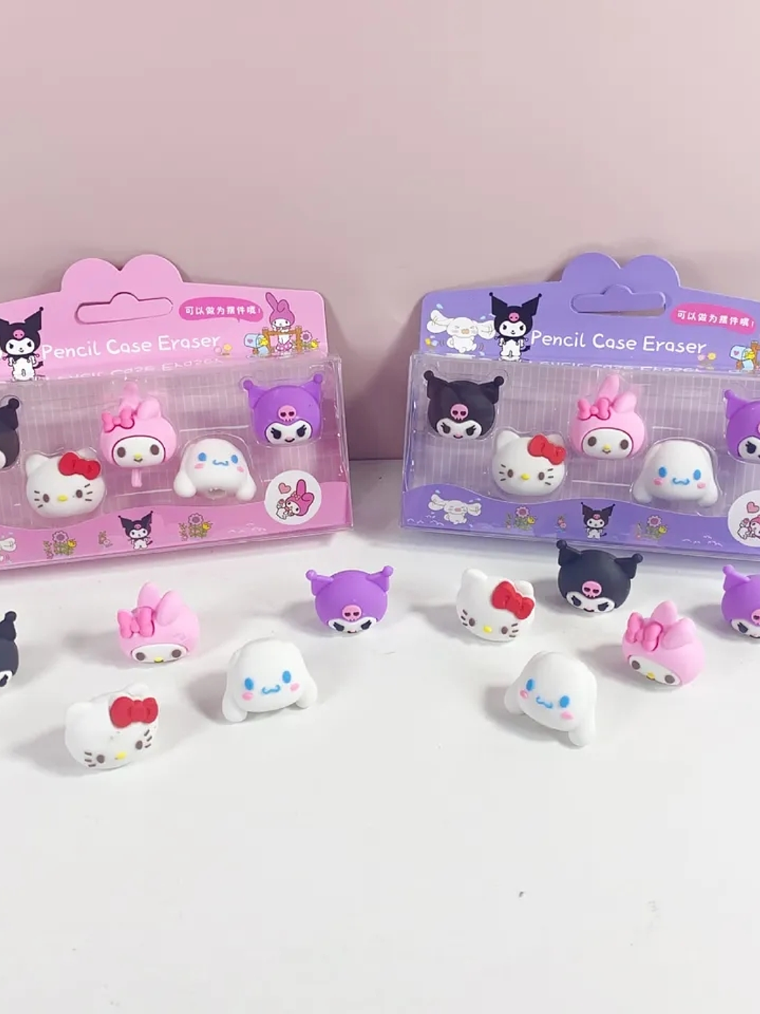 Set Gomas de borrar Hello Kitty y sus amigos 02 - Morado 4