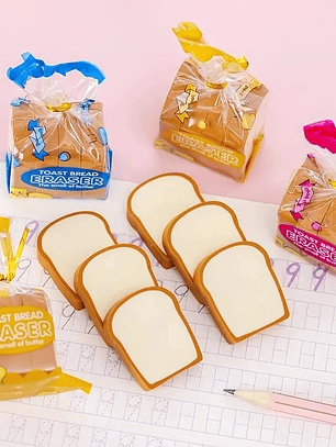 Set de Gomas en forma de Pan kawaii