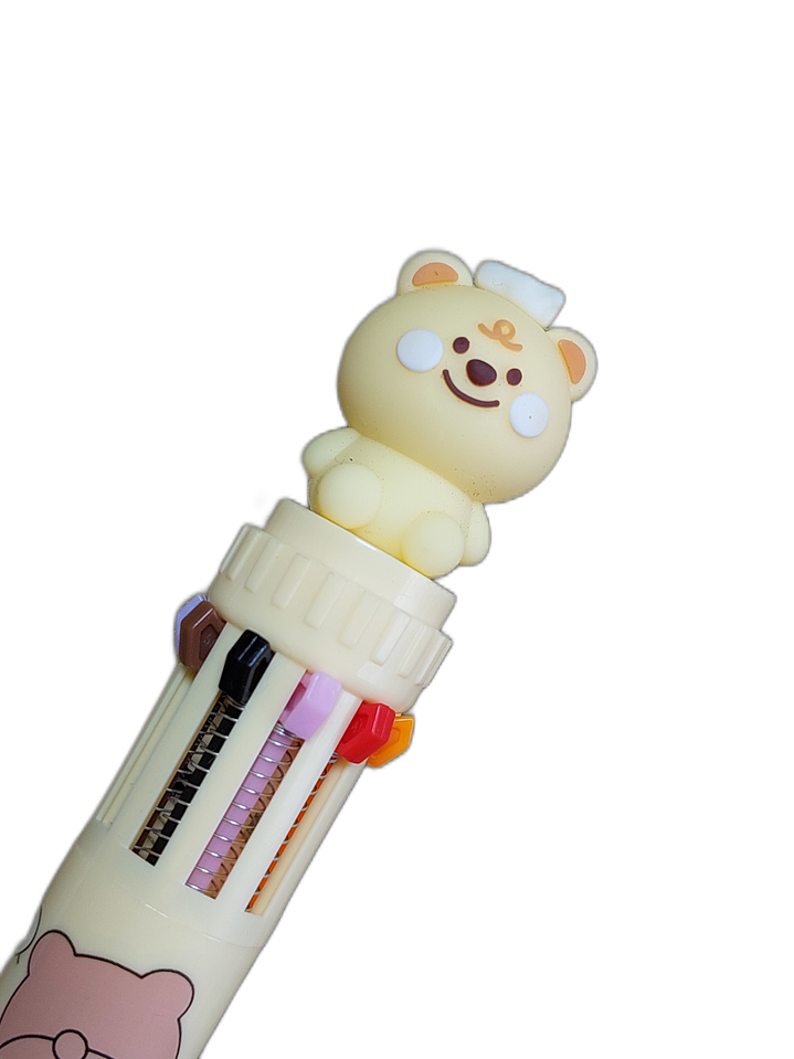 Lapiz 10 Colores Osito Amarillo Kawaii 3
