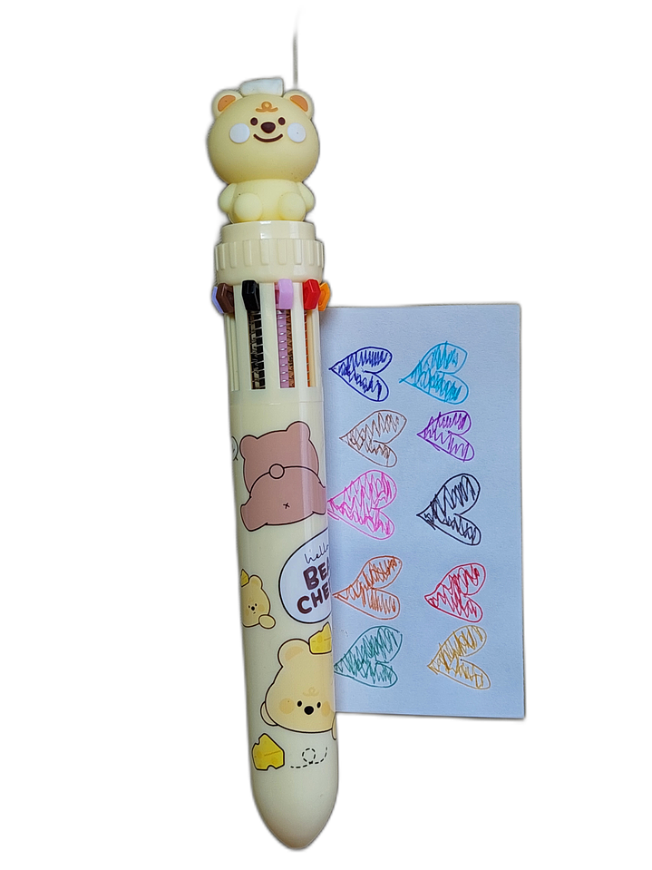 Lapiz 10 Colores Osito Amarillo Kawaii 2
