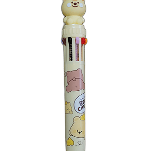 Lapiz 10 Colores Osito Amarillo Kawaii