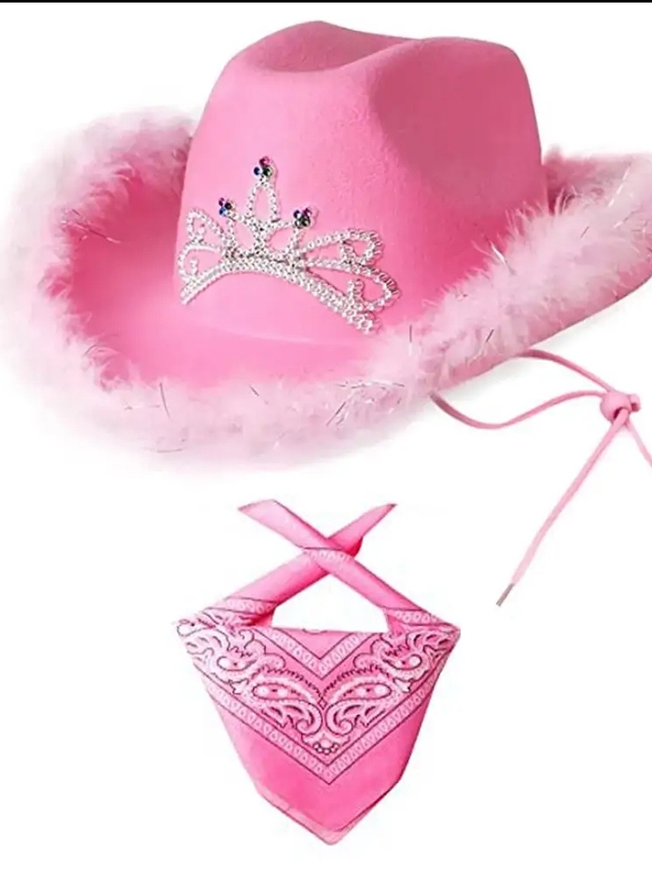 Set Sombrero + Bandana Pink Cowgirl 2