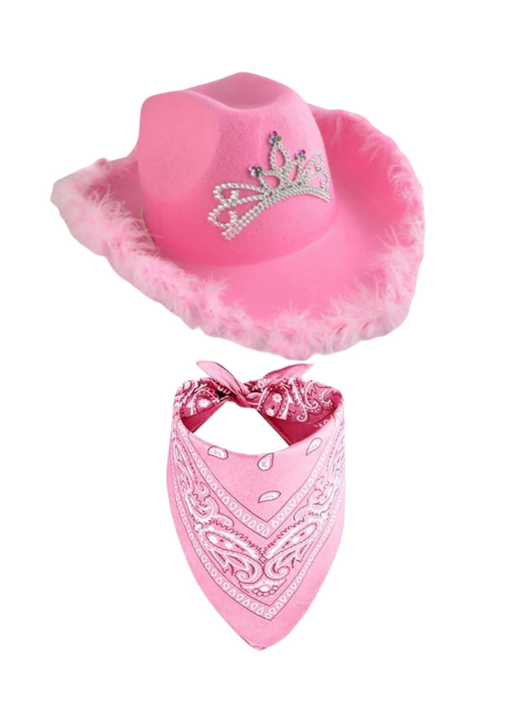 Set Sombrero + Bandana Pink Cowgirl 1