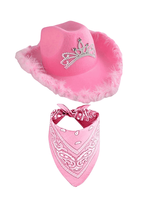 Set Sombrero + Bandana Pink Cowgirl