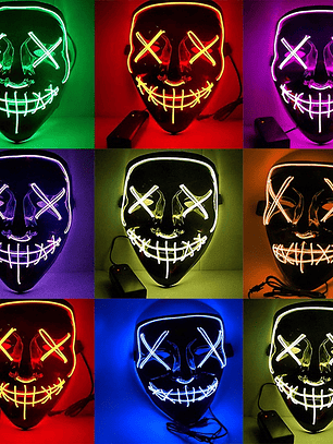 Máscara THE PURGE Luz Led NEÓN