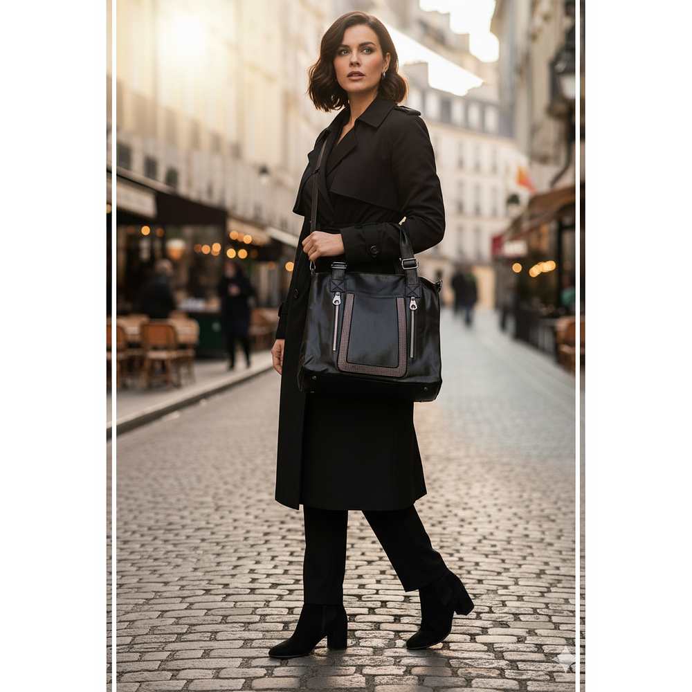 BOLSON ECOCUERO NEGRO CRISTALES