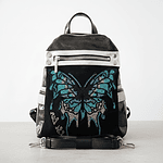 MOCHILA CHAROL NEGRO MARIPOSA CRISTALES