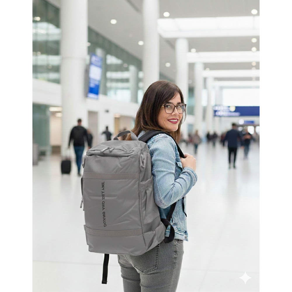 MOCHILA DE VIAJE GRIS OSCURO