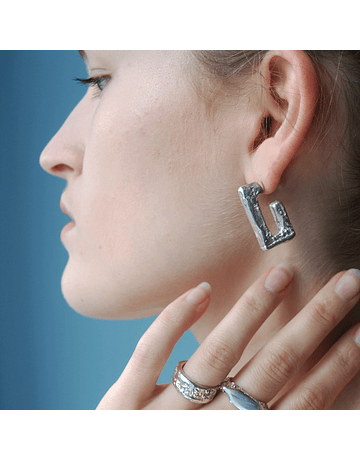 3/4 rectangle textured earrings