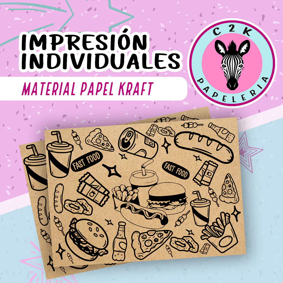 Individuales de papel kraft comida rápida 1