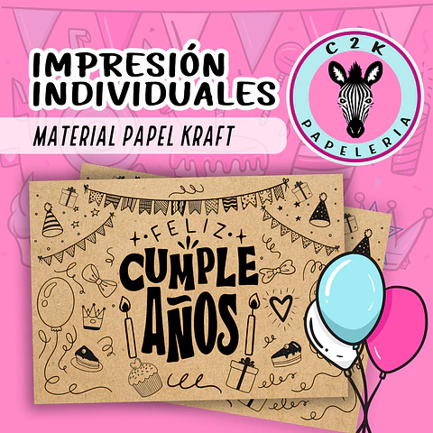 Individuales de papel kraft Cumpleaños