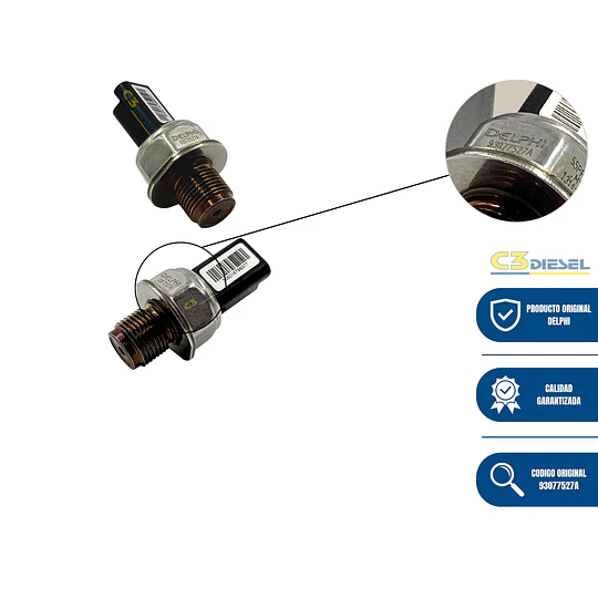 Sensor de Presión de Riel SsangYong Actyon / Korando 2.0 - 9307Z527A / 28357704 Delphi