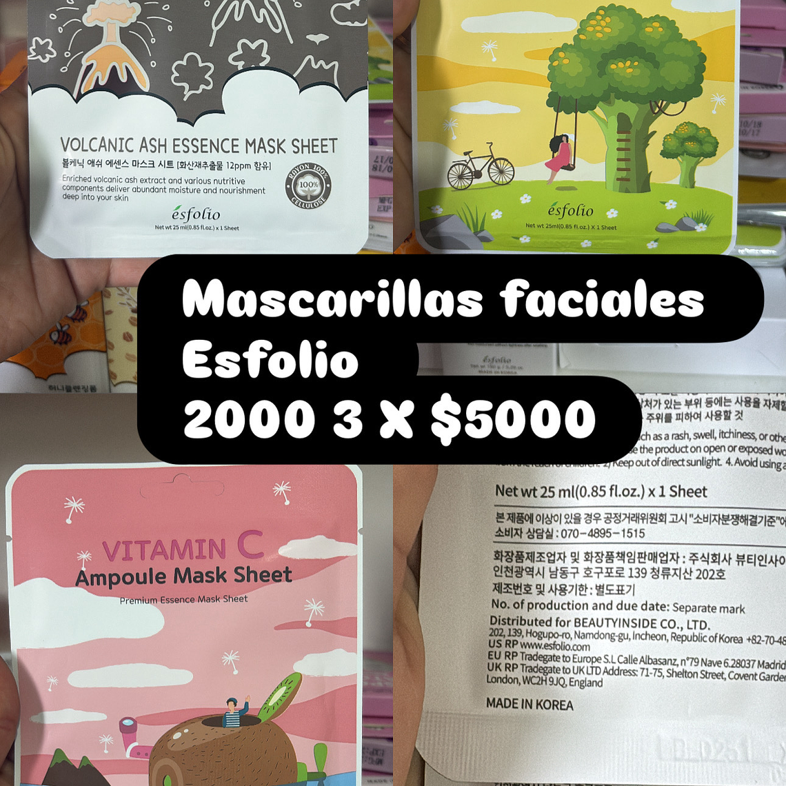 Mascarillas koreanas hidratantes vitamina c , e y purificantes  1
