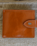Billetera de cuero de alta Calidad - Color Caramelo y Broche