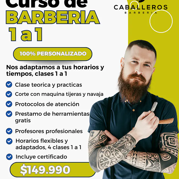 Reserva curso de Barberia FLEXIBLE 1 a 1 1