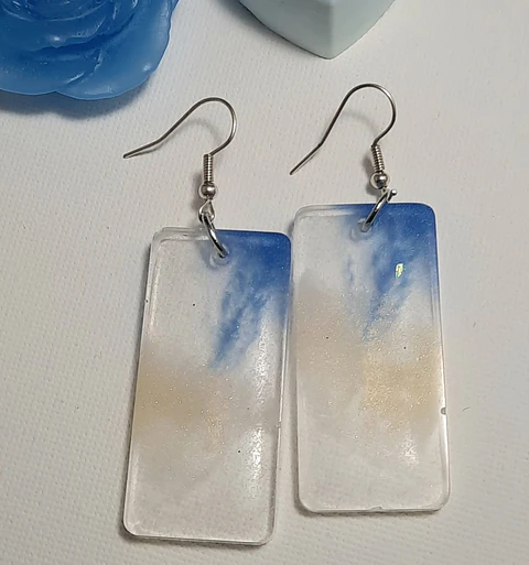 Brincos Resina Nuvem Celeste