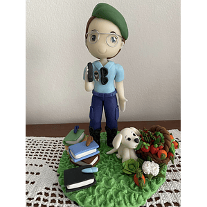 Estatueta Profissão Policia | Personalizada Porcelana Fria