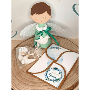 Convite de Batismo Azul Menino