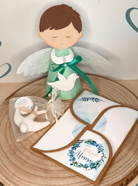 Convite de Batismo Azul Menino