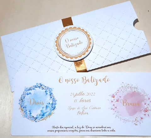Convite de Batismo Duplo