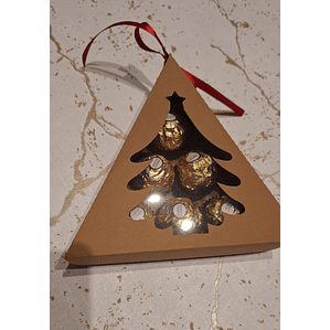 Caixa triangular árvore natal