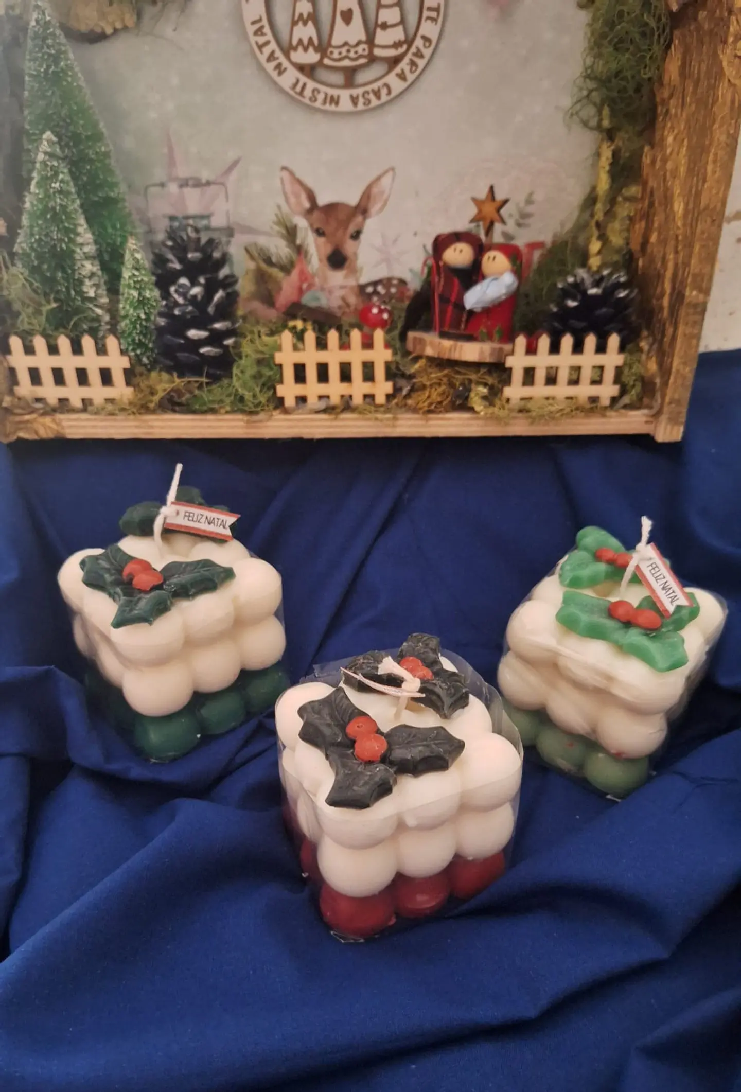 Vela cubo Bolha de Natal 1