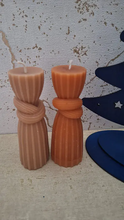 Conjunto de 2 Velas Nó em tons terra