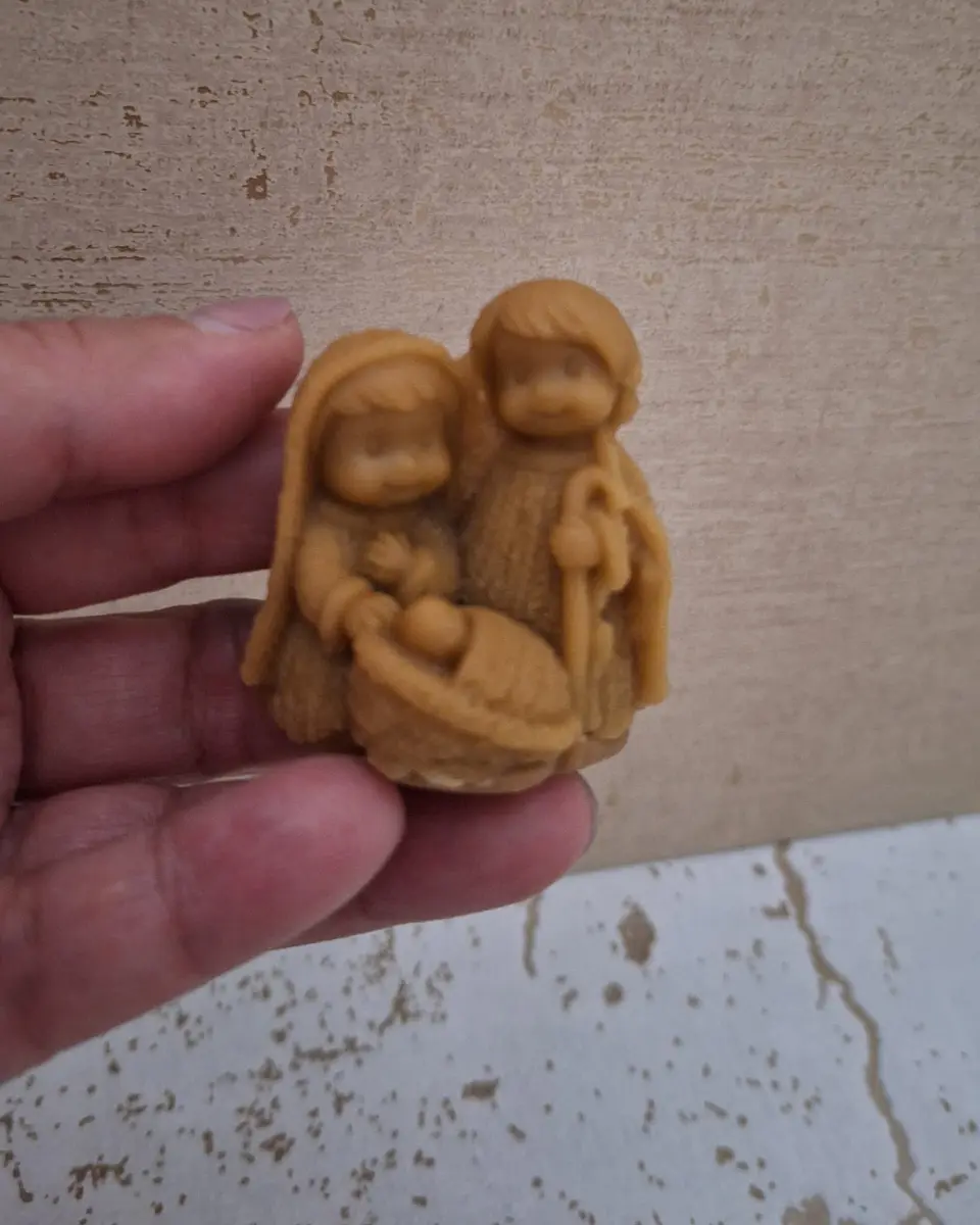 Vela de Natal Cera de Abelha — Mini Presépio 1
