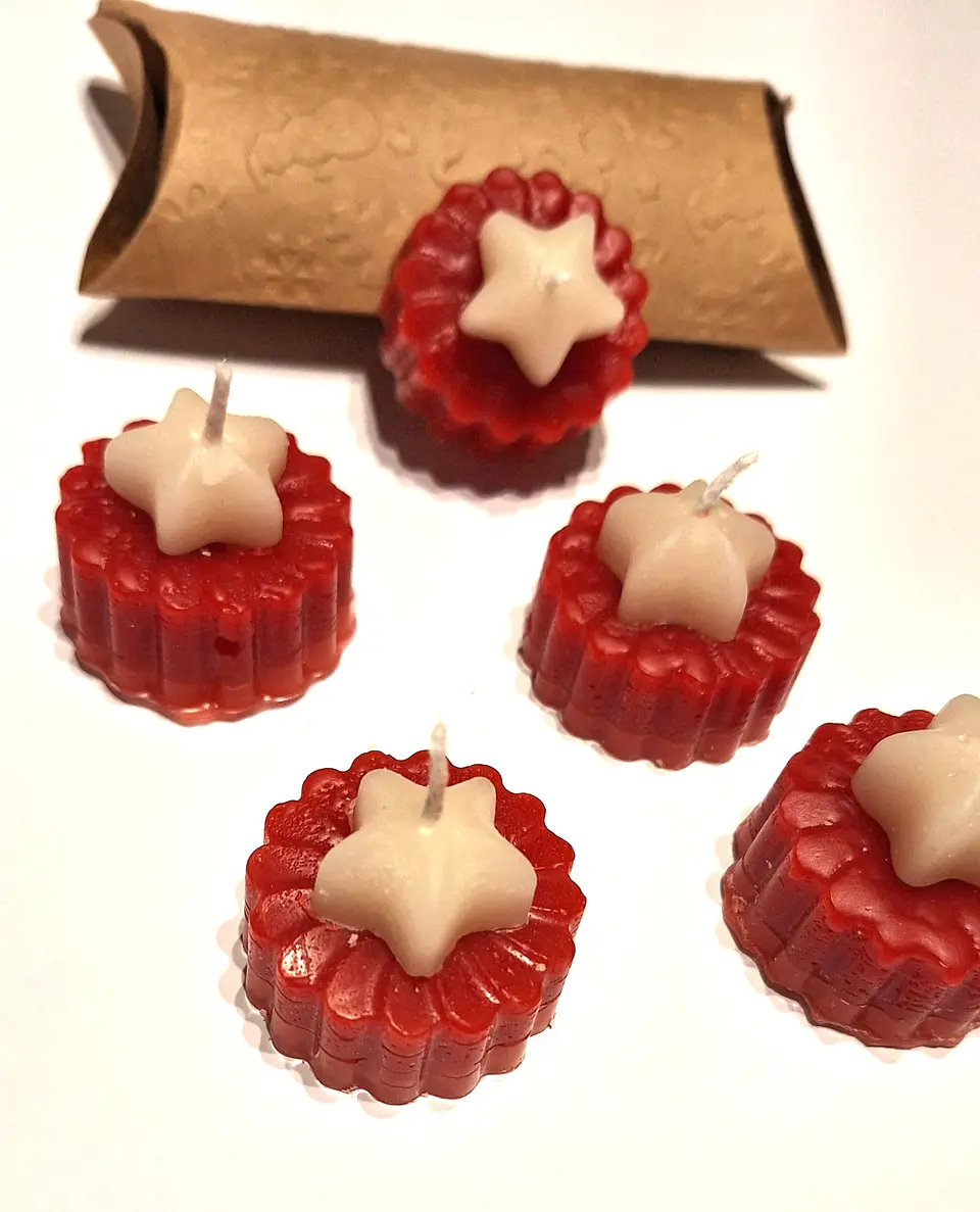 Velinha de Natal Flor Vermelha 3