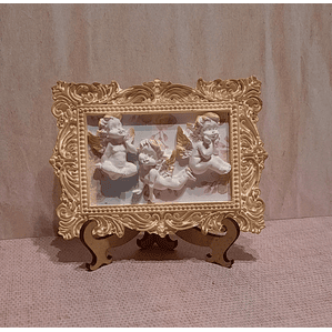 Anjinhos em dourado - Moldura