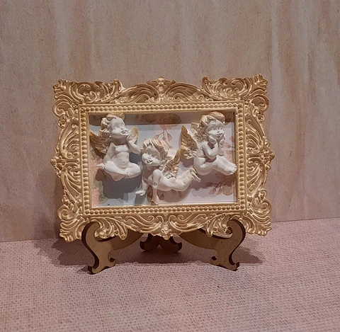 Anjinhos em dourado - Moldura