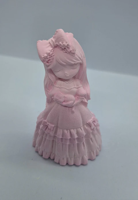 Estatueta Princesa Andrea com Gatinho ao colo