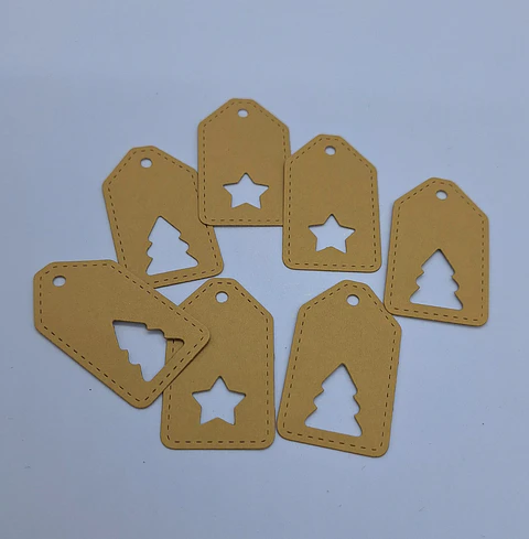 Tags de Natal – Conjunto Kraft (7 unidades)