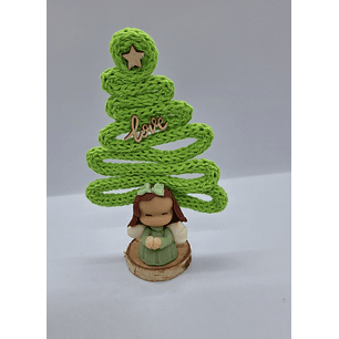 Anjinhos com Arvore Natal verde