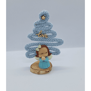 Anjinhos com Arvore Natal azul