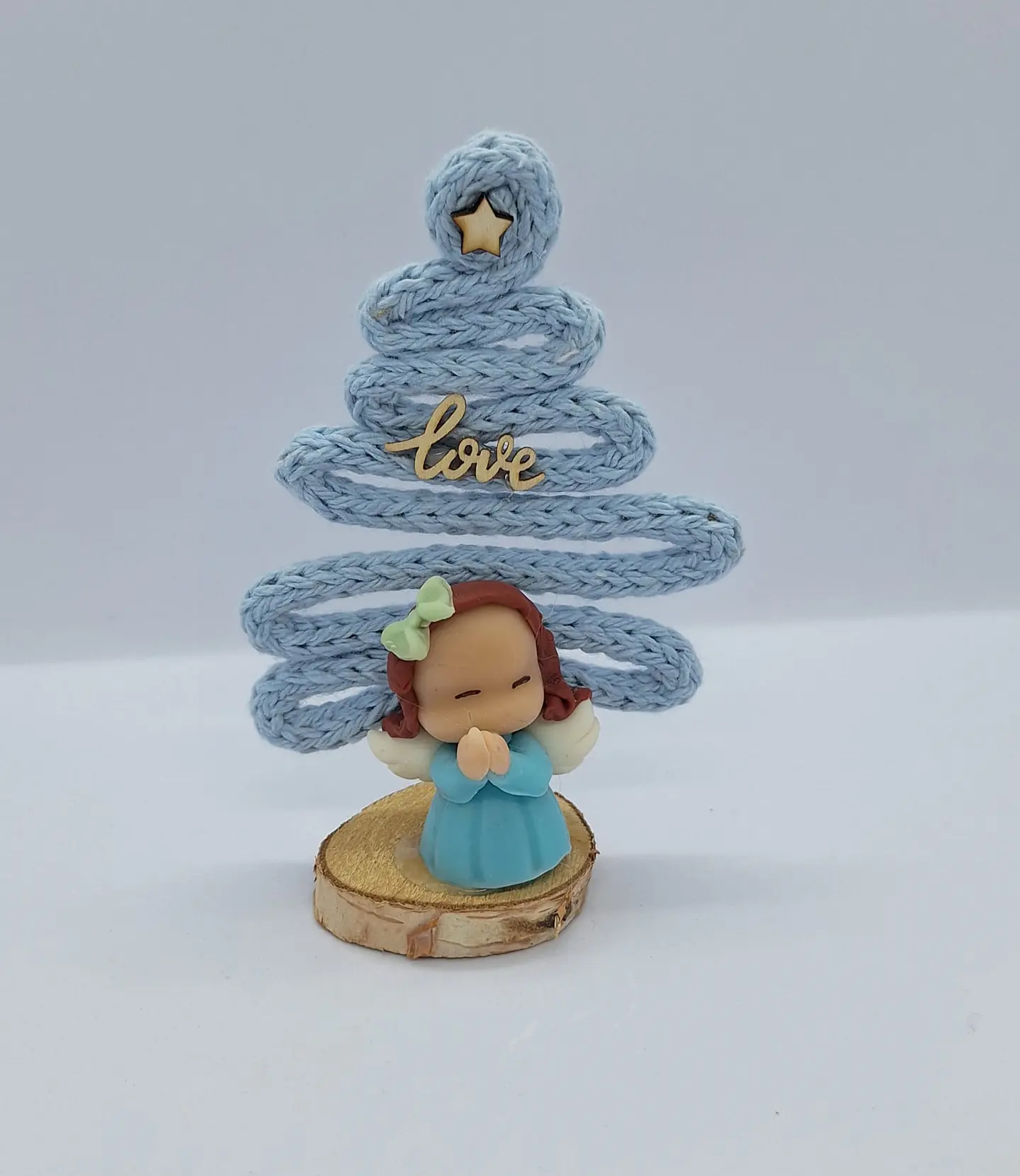 Anjinhos com Arvore Natal azul 1