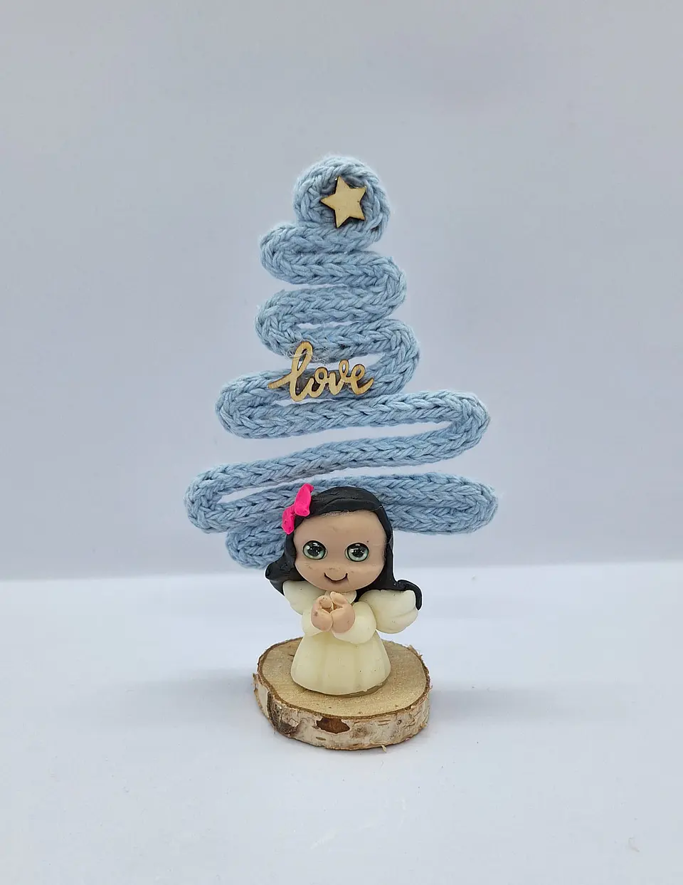 Anjinhos com Arvore Natal azul 2