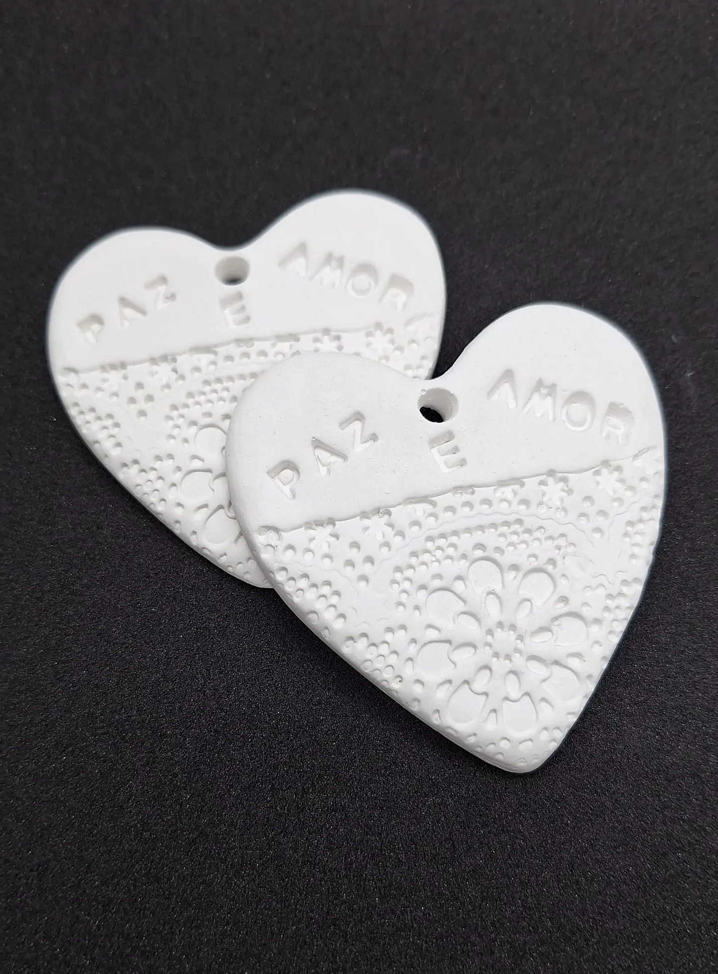 Coração Rendado Paz e Amor | Gesso 1